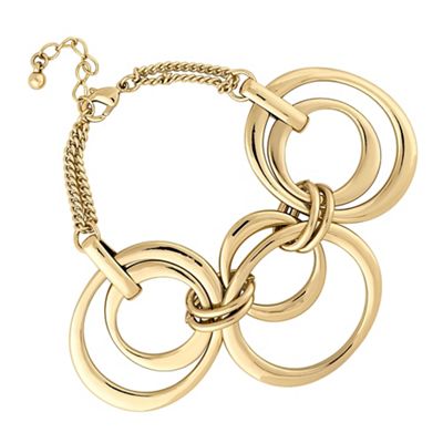 Designer gold oval link bracelet